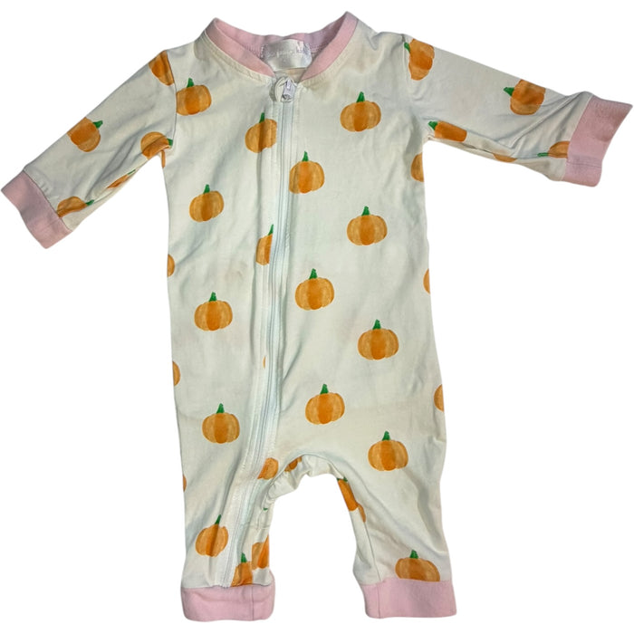 Eliza James Kids White & Pink Pumpkin Footed Sleeper size 3M excellent used condition