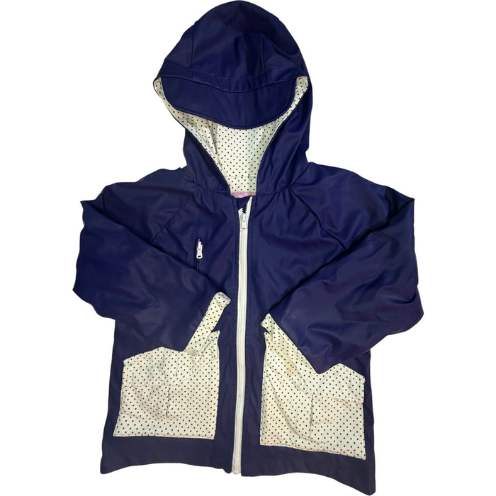 4T | Lullaby Lane | Navy & White Rain Coat | EUC