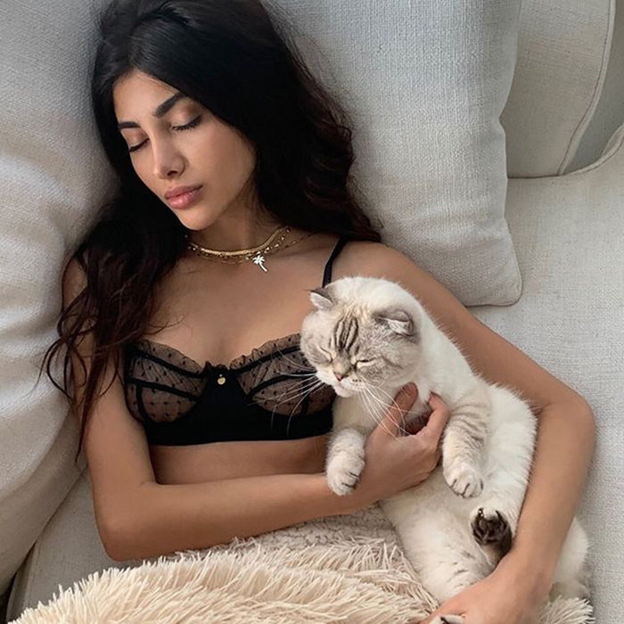 See through Polka Bralette Set-Moxy Intimates