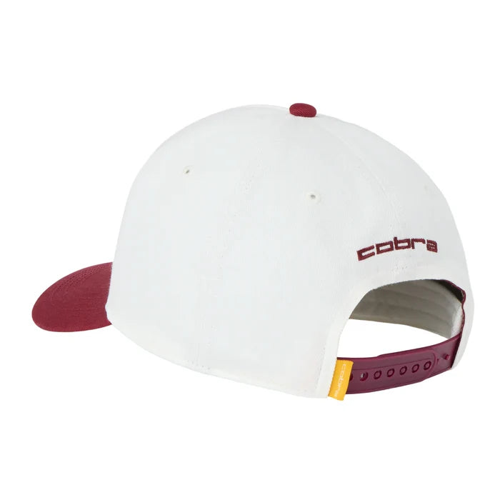 Cobra Golf Men's Structured Lineup Golf Cap red color.
