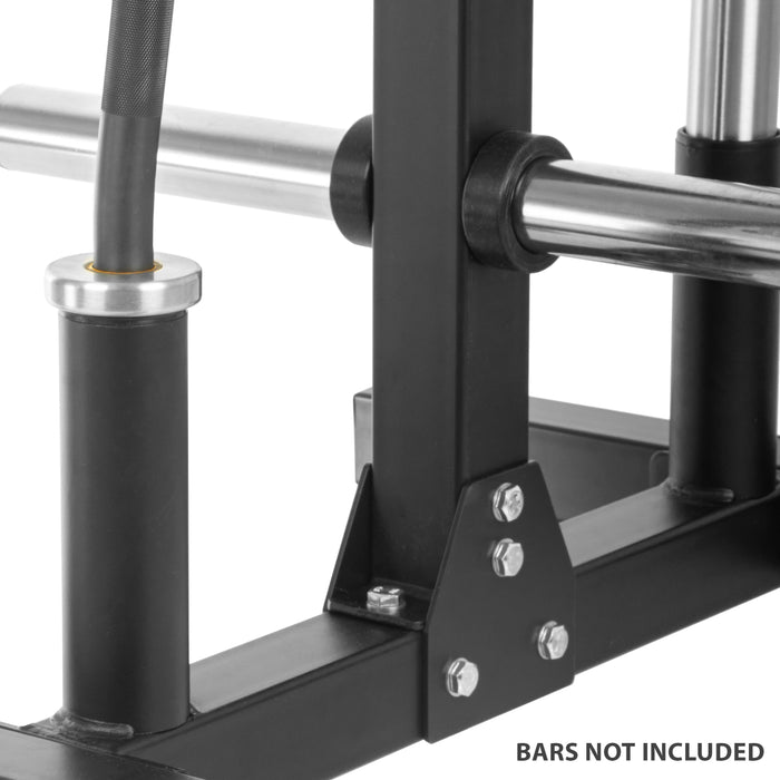 Commercial Olympic Weight Plate Tree on Castors with Dual Bar Holders