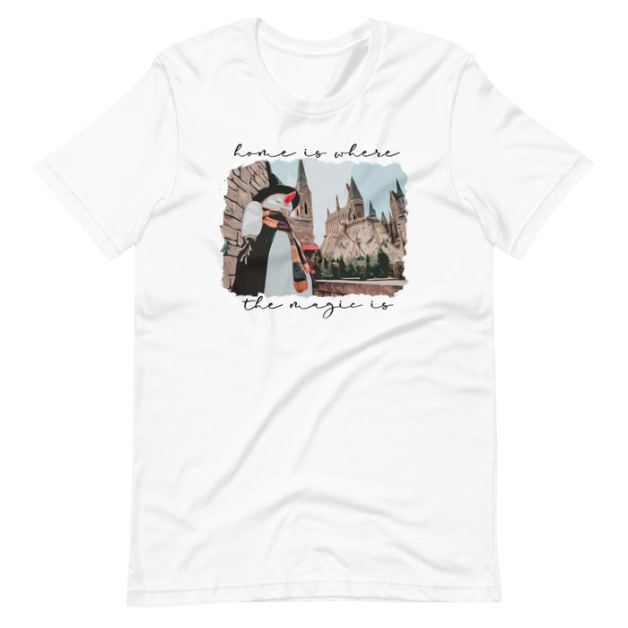 Home is Where the Magic Is T-Shirt Castle and Snowman Photo Unisex T-Shirt