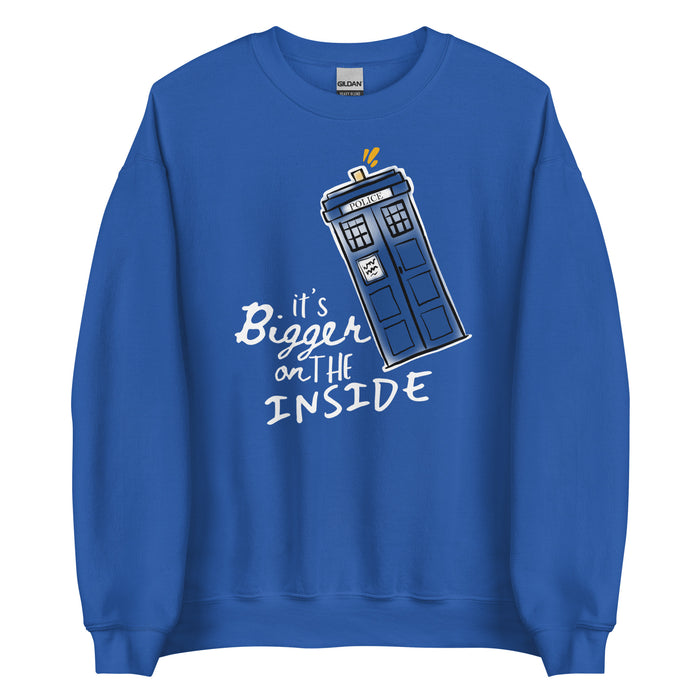 It's Bigger on the Inside Sweatshirt Dr Who Police Box Shirt, Time Lord Shirt Whovian Unisex Sweatshirt