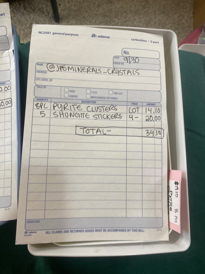 @jasminerals_crystals clear out the backstock live sale invoice