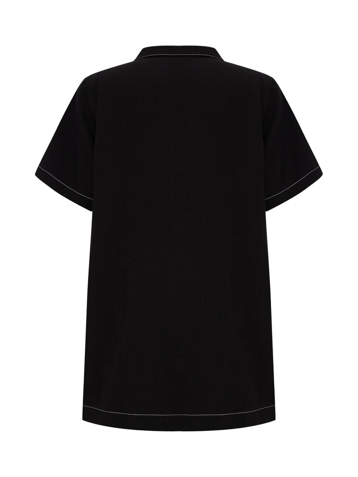 Mae Popover Mini Dress - Black