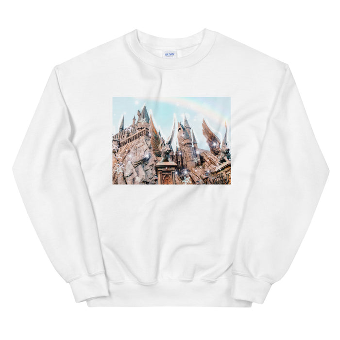 Magical Castle Photo Unisex Sweatshirt Castle with Gargoyle Sweatshirt