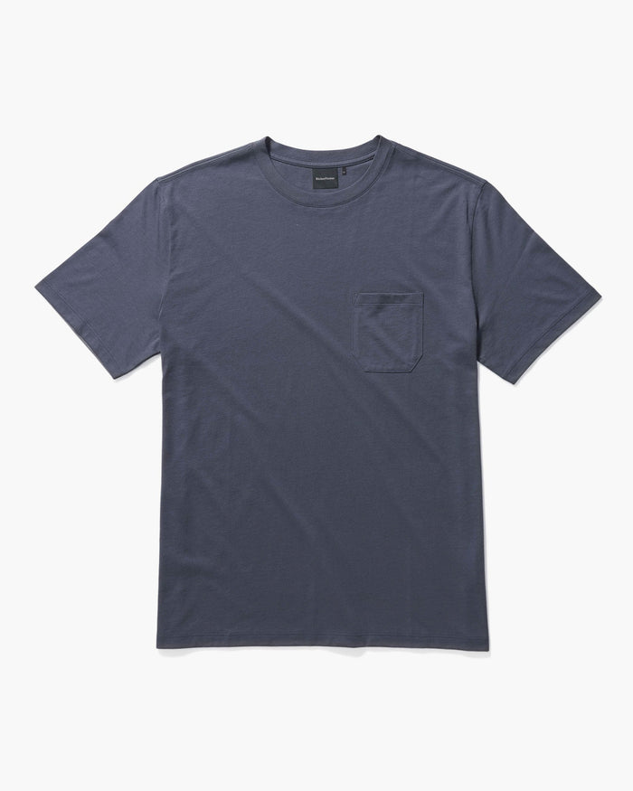 Men's Pima Pocket Tee in Heather Grey (Grey) | Richer Poorer