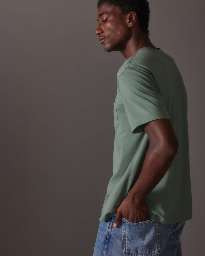 Men's Pima Pocket Tee in Gunmetal (Grey) | Richer Poorer