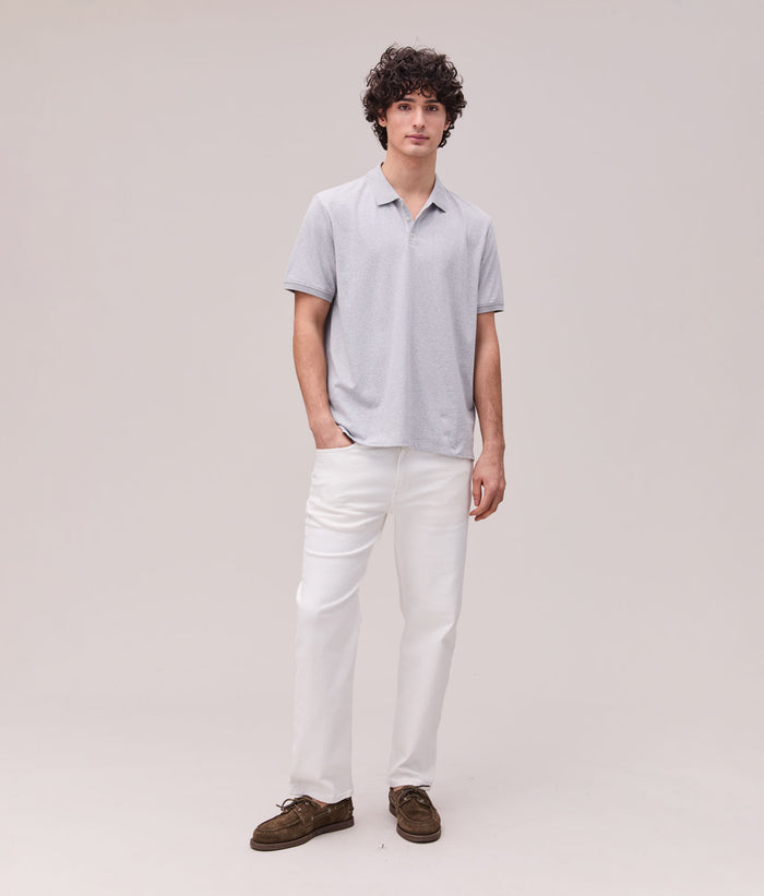 Mens Recycled Cotton Polo | Heather Grey