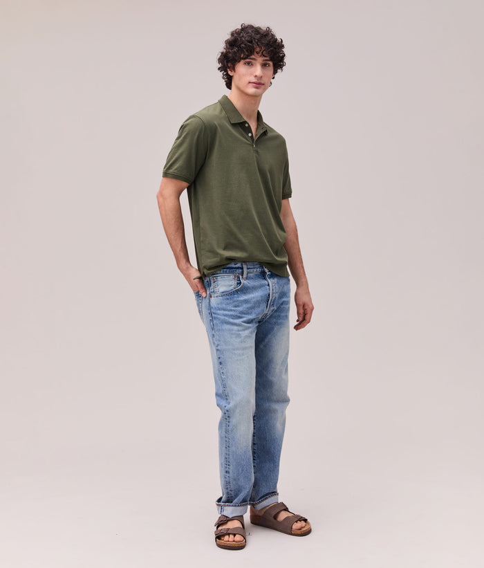 Mens Recycled Cotton Polo | Surplus Green