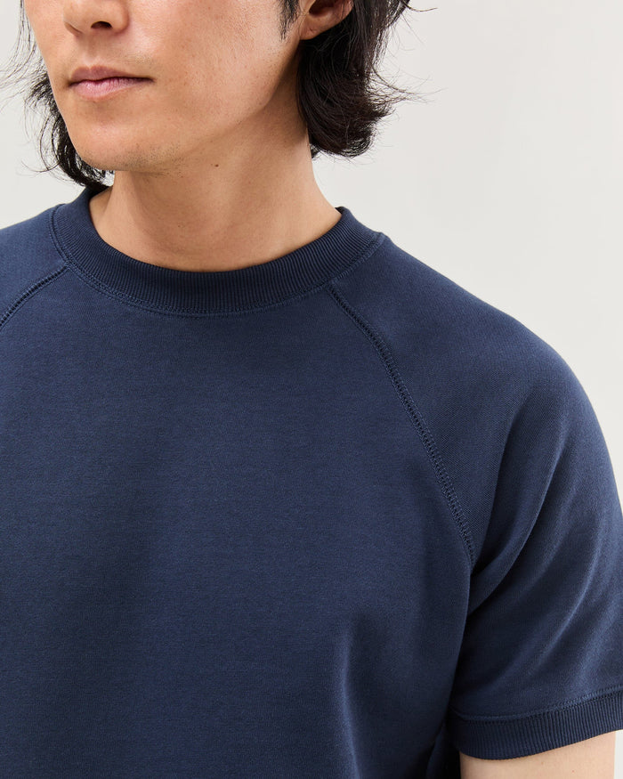 Mens Recycled Fleece Raglan Sweatshirt - Recycled Fleece - Blue Nights