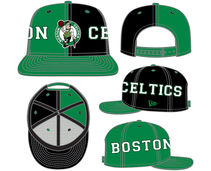 New Era Boston Celtics Green Team Split 9FIFTY Snapback Hat