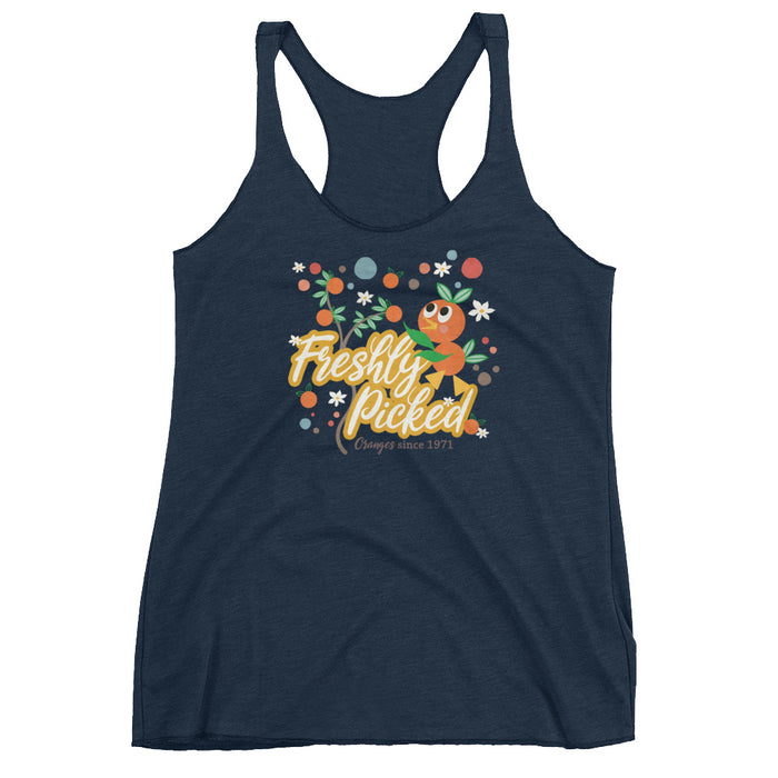 Orange Bird Tank Top Freshly Picked Oranges for Flower and Garden Ladies Racerback Tank