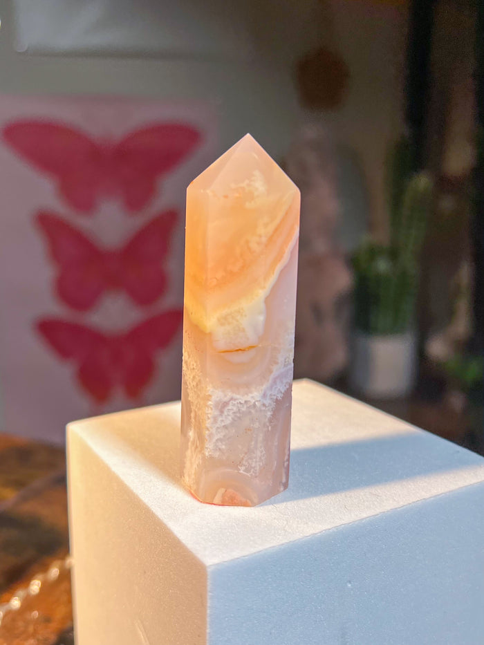 Pastel Carnelian Tower w/ Druzy {Collection Destash}