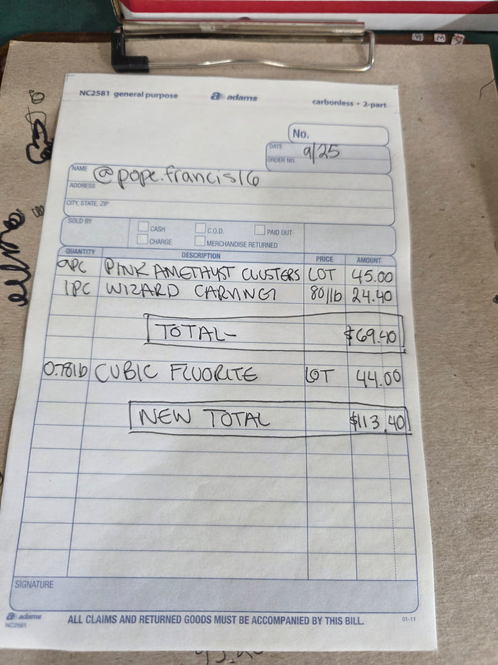 @pope.francis16 clear out the backstock live sale invoice