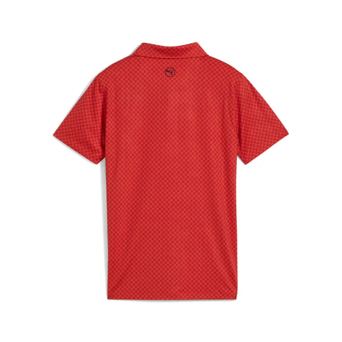 Puma Golf Boy's MATTR Micro Florals Polos Red Color