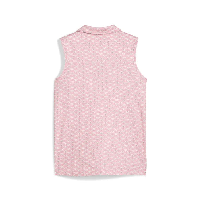 Puma Golf Girl's Scallop Sleeveless Polo Pink Color