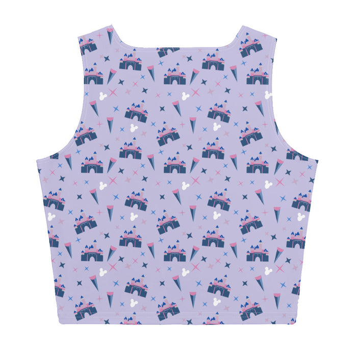 Sleeping Beauty Castle Crop Top Mickey Balloon Disneyland Tank Top Pink Castle Disneyland Crop Top