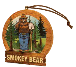 Smokey Round Wooden Ornament