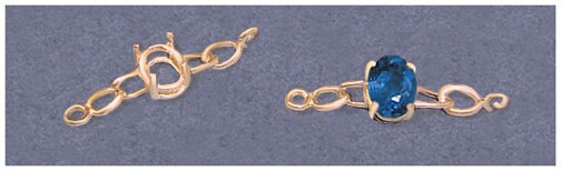 Solid Sterling Silver or 14kt Gold Chain Bracelet Link for 7x5-10x8 Oval Stones, DIY Bracelet, Custom made, DIY Jewelry, 167-854/147-854