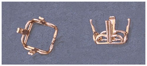 Solid Sterling Silver or 14kt Gold Regalle 10-14mm Square Princess Cut Head, Ring, Earring or Pendant, DYI Jewelry, Custom Made 144-089