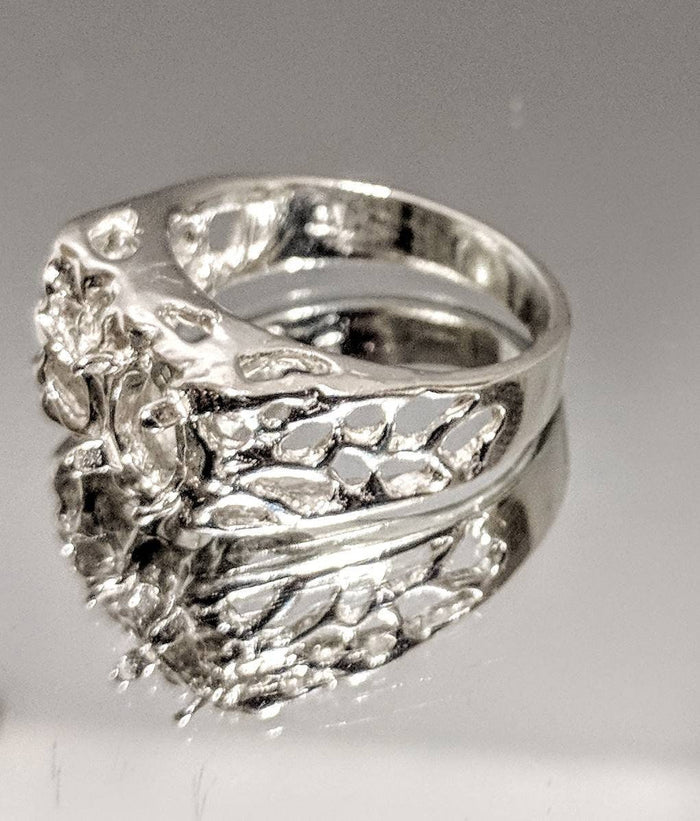 Sterling Silver or 10kt Gold Gents 8x6mm Oval Mesh Freeform Pre-Notched Blank Mens Ring Size 9,-11, setting 163-299/143-299