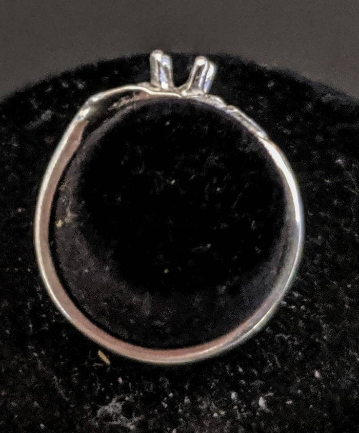 Sterling Silver or Solid 14kt Gold 4 - 7mm Round Three Leaf Pre-Notched Blank Ring Size 7 shank setting 163-440/143-440