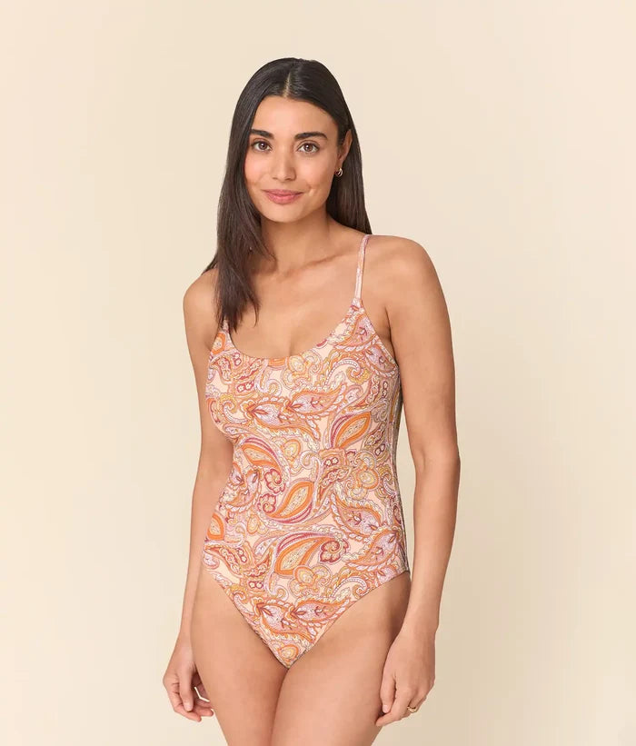 The Amalfi One Piece - Eco Nylon - Sunset Paisley