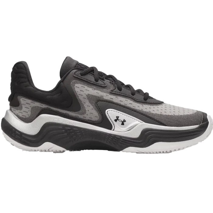 UA Unisex Spawn 7 Basketball Shoes Black/White Color.