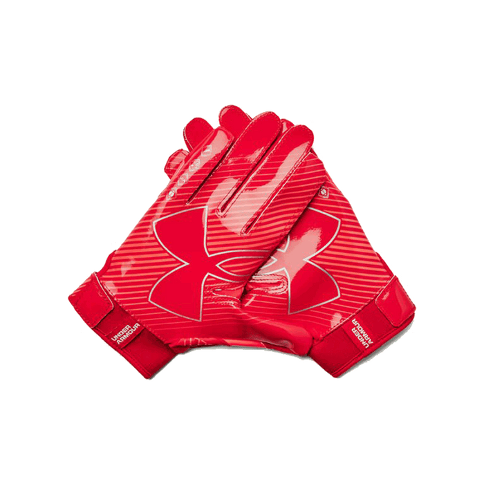 UA Youth Boy's F9 Nitro Football Gloves Red Color.