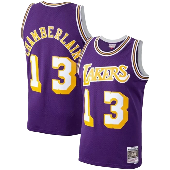 Wilt Chamberlain Los Angeles Lakers Mitchell & Ness Purple 1971-72 Hardwood Classics Swingman Jersey Purple color