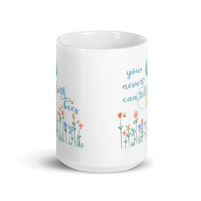 Winnie the Pooh Bees Spring Flower and Garden White glossy mug