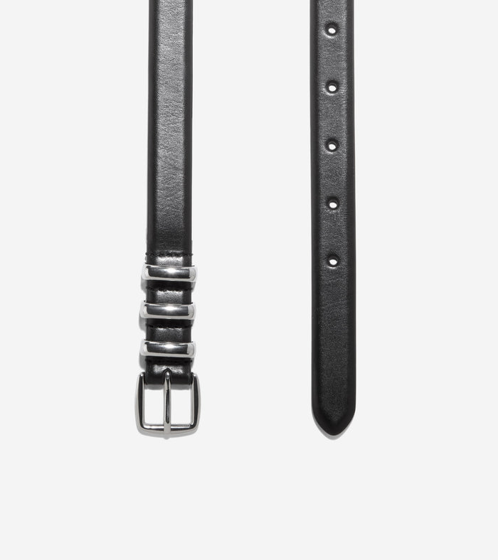 Women's .75 Inch Harness Belt with Feather Edge-Black