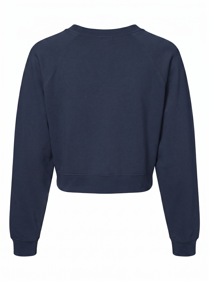 Womens Raglan Pullover Fleece Sweatshirt Navy