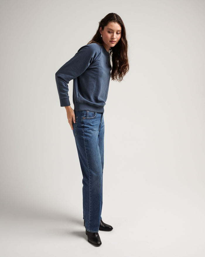 Women's Recycled Fleece Sweatshirt in Sage (Green) | Richer Poorer