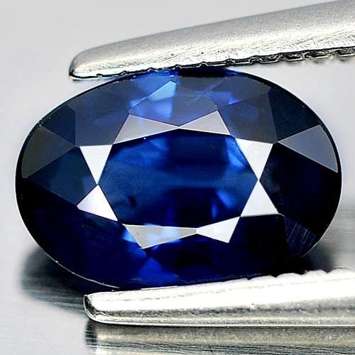 1.09ct, Natural Vivid Medium-Dark Blue Sapphire 7x5mm Oval, VS loose stone, September Birthstone, VS Clarity