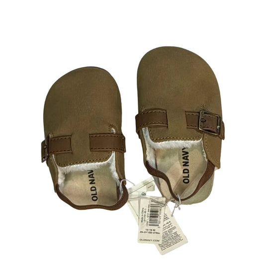 Old Navy Brown Fur Footbed Sandals size 12-18M new with tags