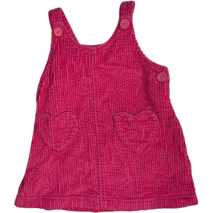 Old Navy Hot Pink Heart Corduroy Dress size 12-18M excellent used condition