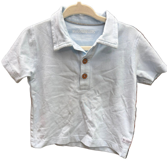 12-18M Rugged Butts Blue Short-sleeve Polo EUC
