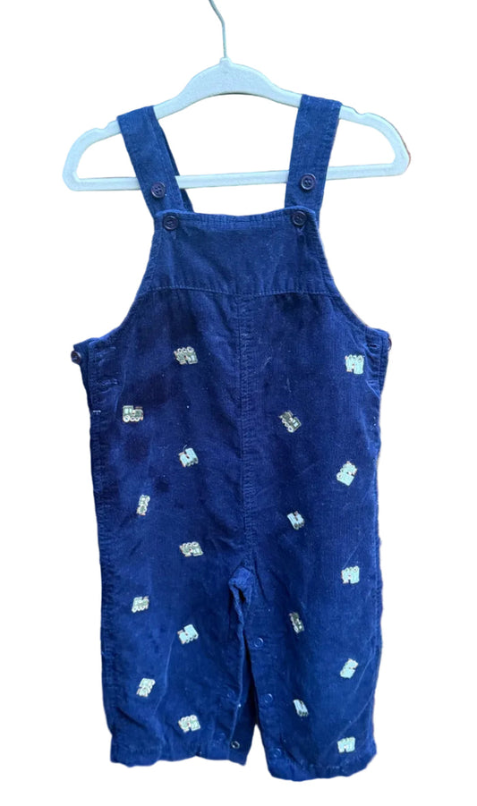 12M Train Navy Corduroy Overalls EUC