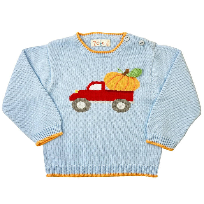 12M | Zubels | Pumpkin Truck Knit Sweater | NWT