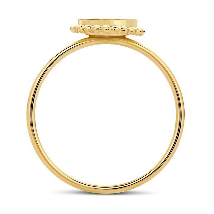 14/20 Yellow Gold-Filled 6mm, 8mm, 10mm, or 12mm Beaded Round Cabochon Ring Mounting, blank Cab (Cabochon) setting Size 6 to 8