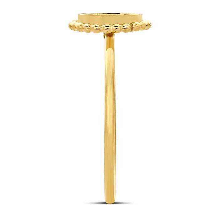 14/20 Yellow Gold-Filled 6mm, 8mm, 10mm, or 12mm Beaded Round Cabochon Ring Mounting, blank Cab (Cabochon) setting Size 6 to 8