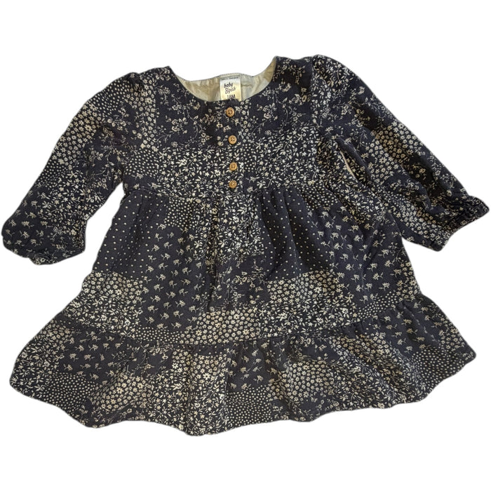 Baby B'Gosh Dark Gray Floral Dress size 18M good used condition