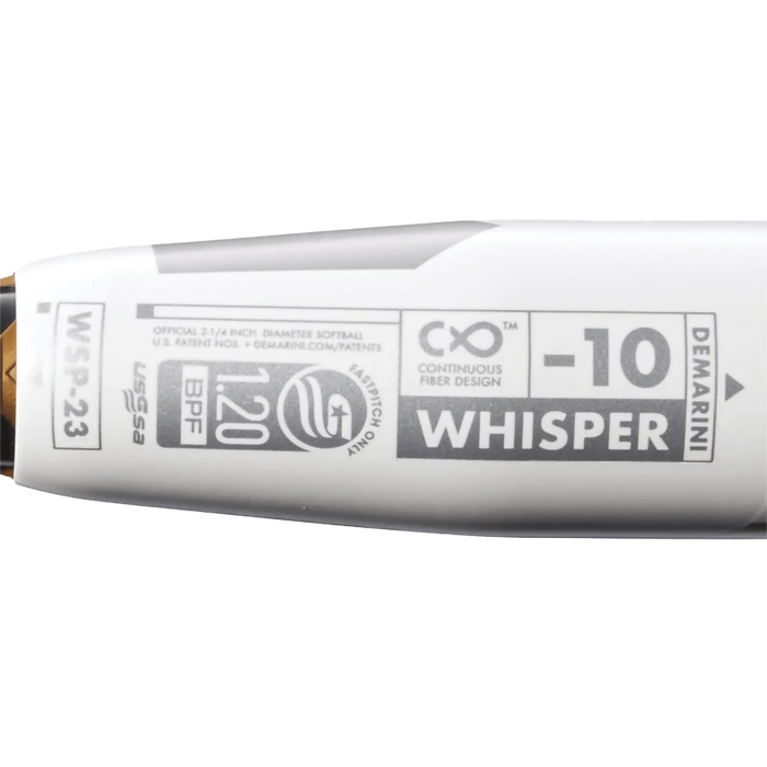 2023 DeMarini Whisper (-10) Fastpitch Softball Bat: WBD2364010