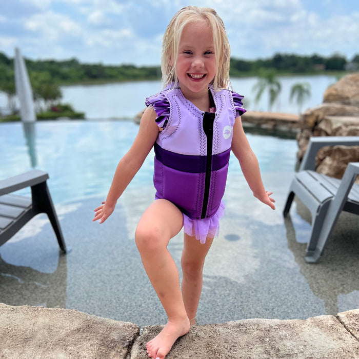2025 Eagle Girl's Tri Color Swim Vest- Purple