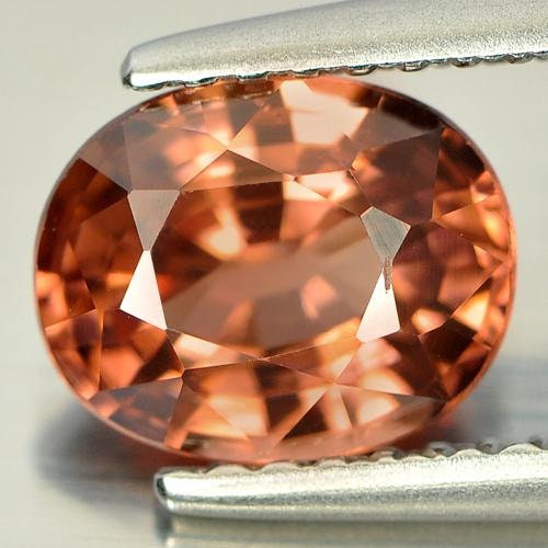 2.03ct Natural Imperial Zircon,8x6 Oval, VVS Eye Clean, December Birthstone, Cambodia