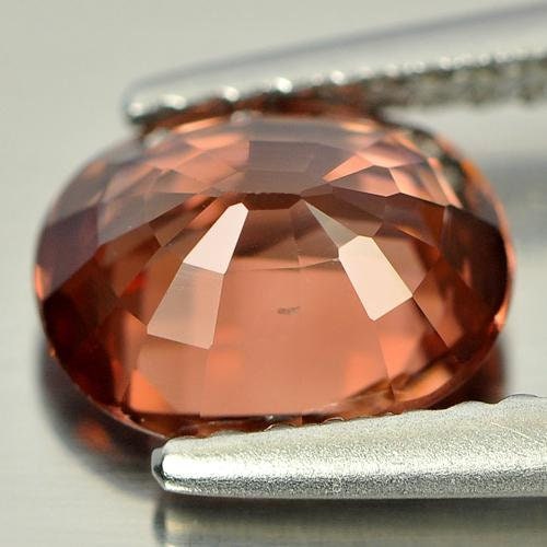 2.03ct Natural Imperial Zircon,8x6 Oval, VVS Eye Clean, December Birthstone, Cambodia