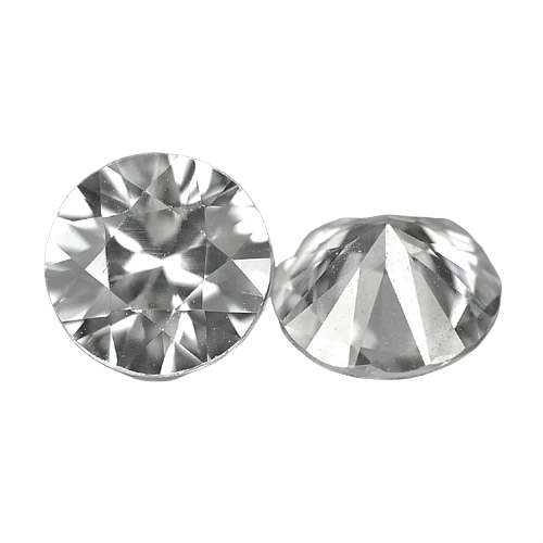 2.56tcw Natural White Zircon, 6.5mm Round Diamond Cut, VVS Eye Clean, Matched Pair, December Birthstone, Diamond Like