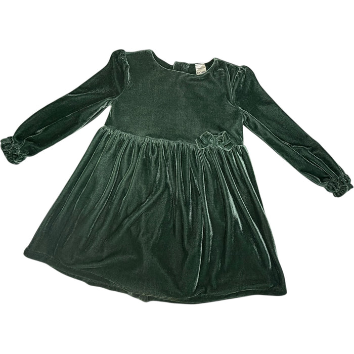 Carter's Long-sleeve Green Velvet Dress size 2T excellent used condition
